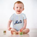 Custom Baby Baseball Jersey Bodysuit – Mets Inspired – Personalized Name & Number – Baby Shower Gift