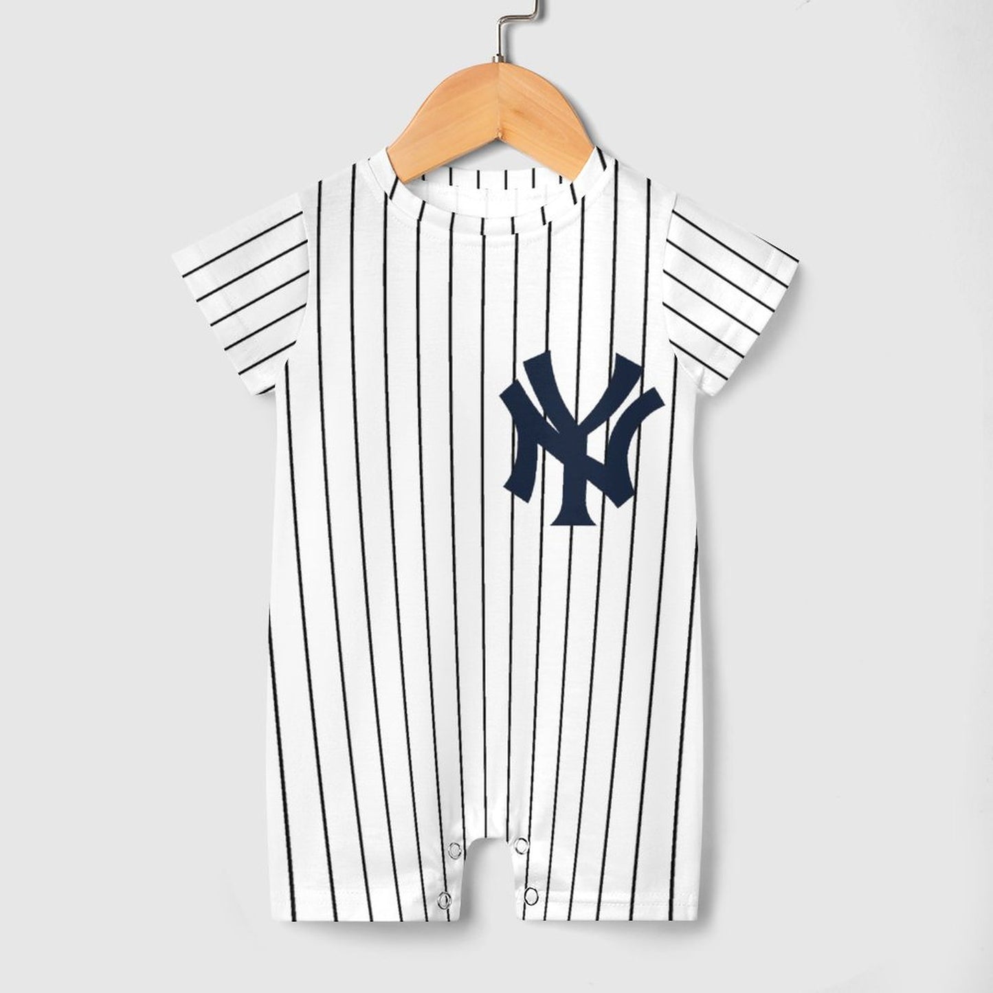 Custom Baby Baseball Jersey Bodysuit – New York Yankees Inspired – Personalized Name & Number – Baby Shower Gift