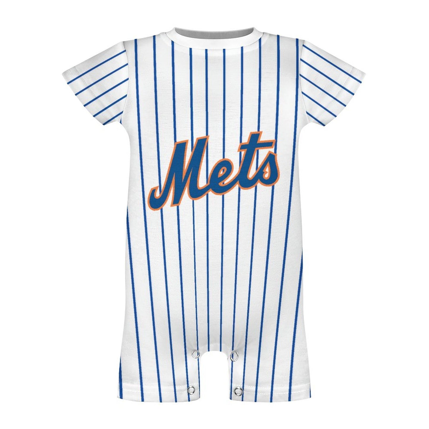 Custom Baby Baseball Jersey Bodysuit – Mets Inspired – Personalized Name & Number – Baby Shower Gift