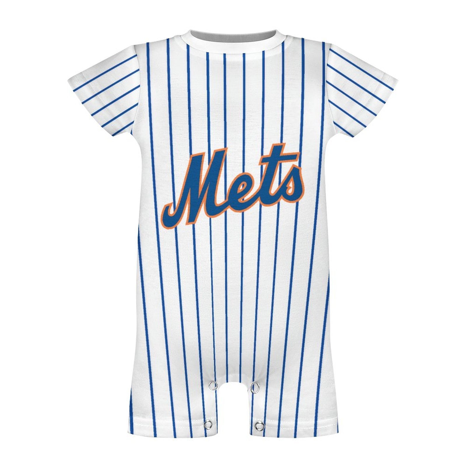 Custom Baby Baseball Jersey Bodysuit – Mets Inspired – Personalized Name & Number – Baby Shower Gift
