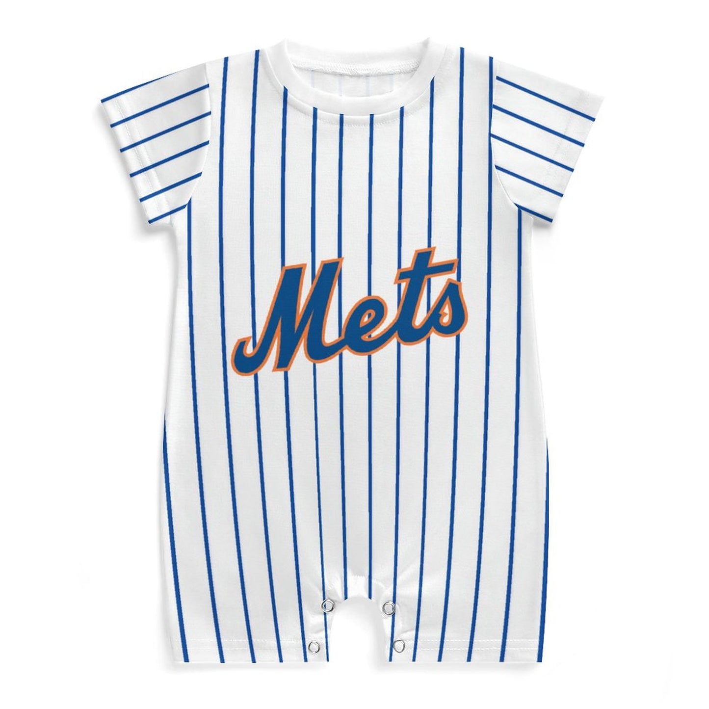 Custom Baby Baseball Jersey Bodysuit – Mets Inspired – Personalized Name & Number – Baby Shower Gift