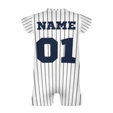 Custom Baby Baseball Jersey Bodysuit – New York Yankees Inspired – Personalized Name & Number – Baby Shower Gift