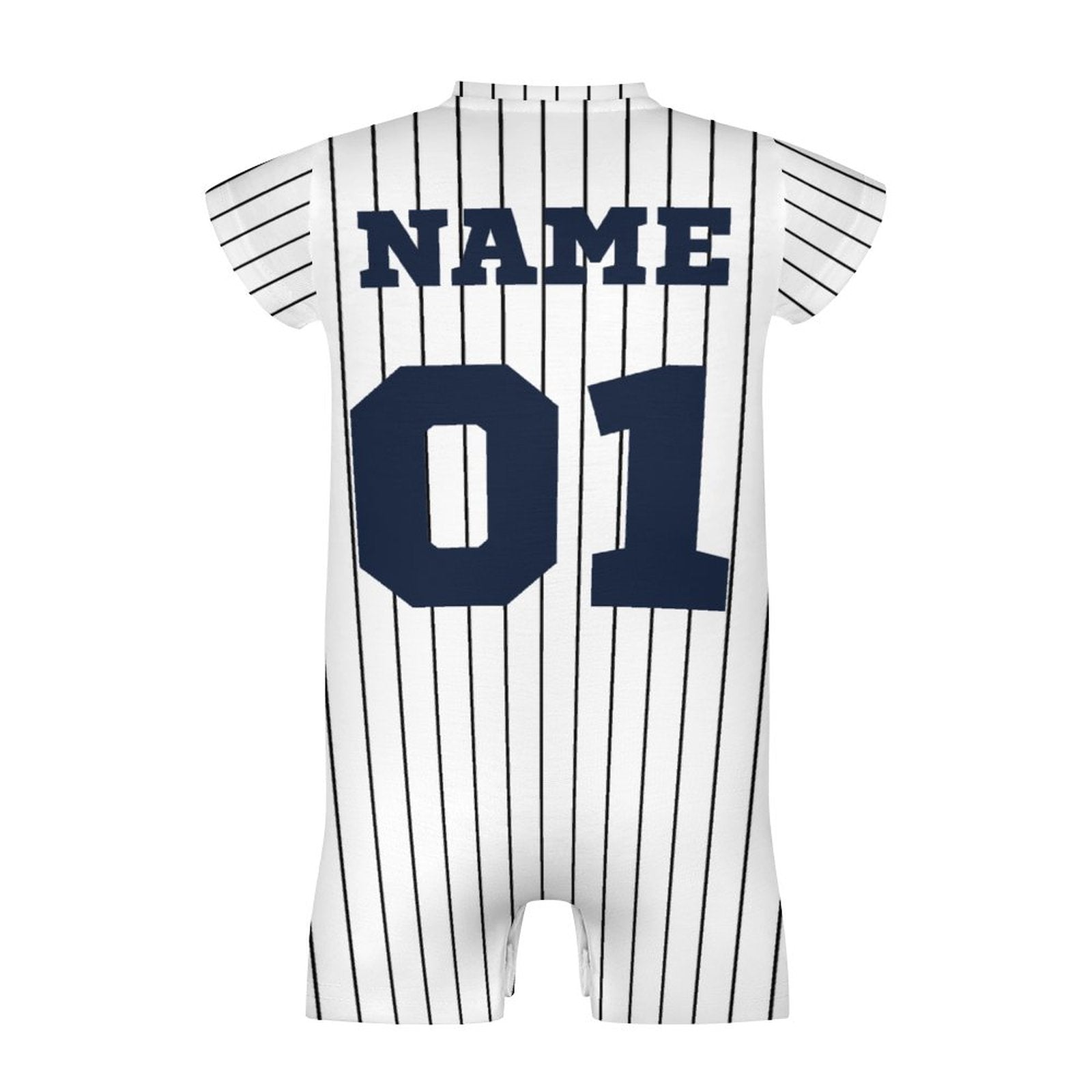 Custom Baby Baseball Jersey Bodysuit – New York Yankees Inspired – Personalized Name & Number – Baby Shower Gift