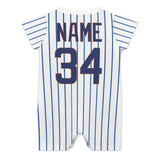 Custom Baby Baseball Jersey Bodysuit – Mets Inspired – Personalized Name & Number – Baby Shower Gift