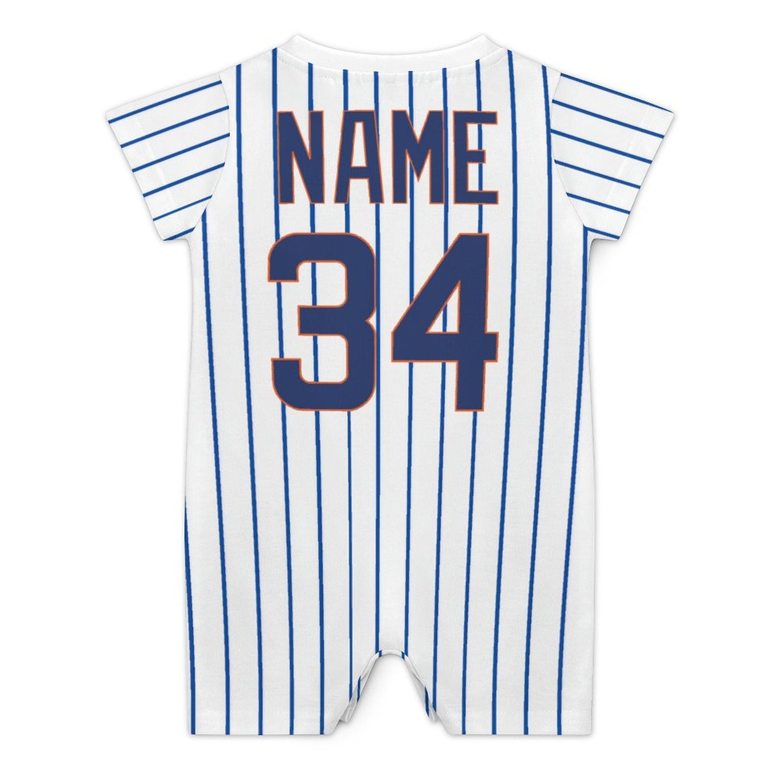 Custom Baby Baseball Jersey Bodysuit – Mets Inspired – Personalized Name & Number – Baby Shower Gift