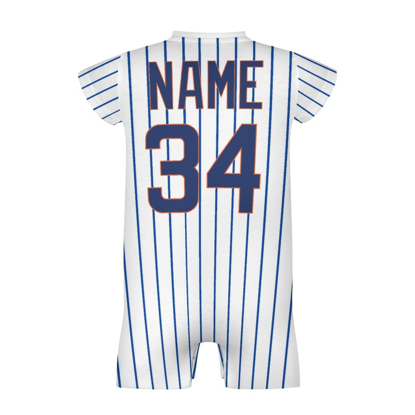 Custom Baby Baseball Jersey Bodysuit – Mets Inspired – Personalized Name & Number – Baby Shower Gift