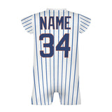 Custom Baby Baseball Jersey Bodysuit – Mets Inspired – Personalized Name & Number – Baby Shower Gift