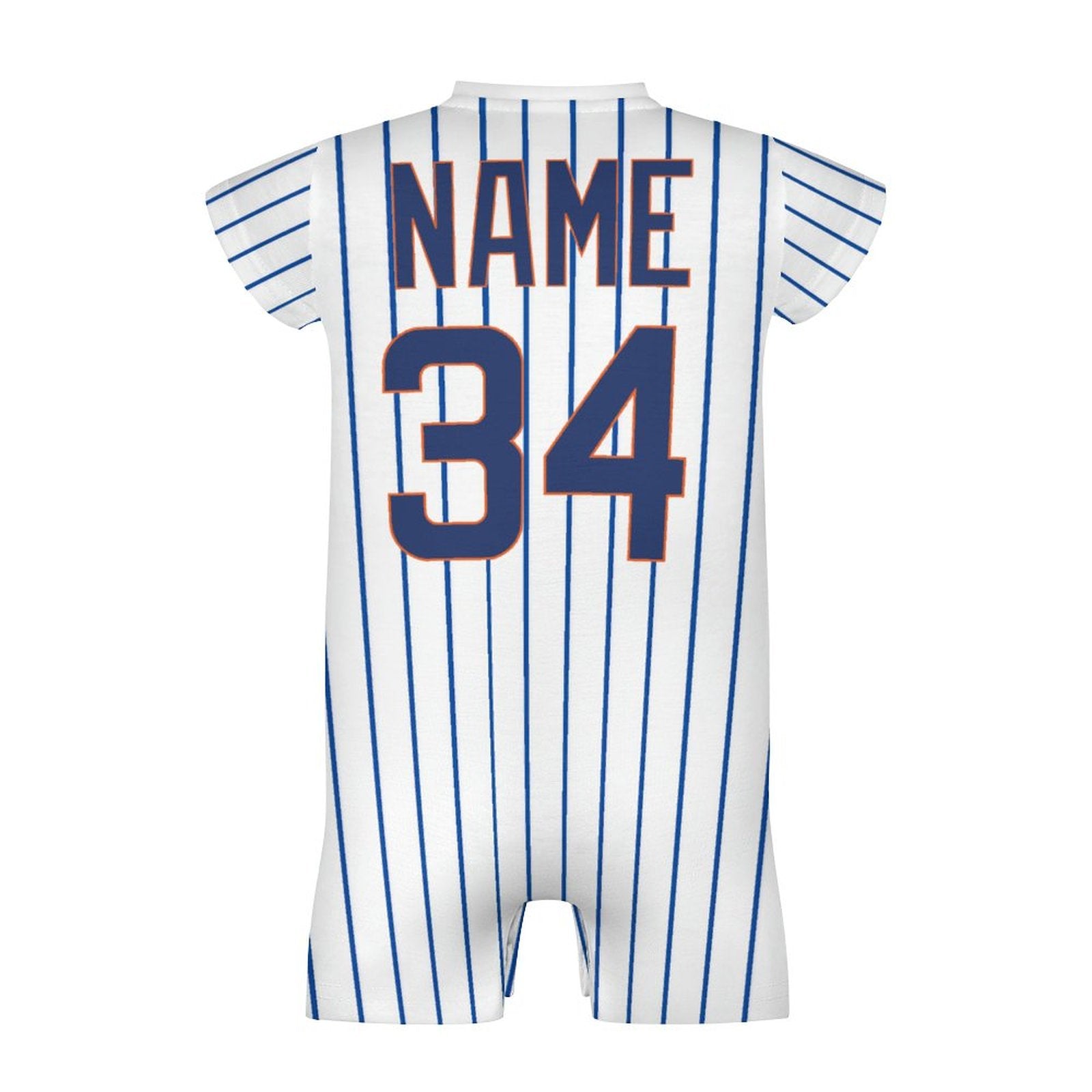 Custom Baby Baseball Jersey Bodysuit – Mets Inspired – Personalized Name & Number – Baby Shower Gift