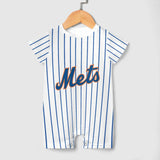 Custom Baby Baseball Jersey Bodysuit – Mets Inspired – Personalized Name & Number – Baby Shower Gift