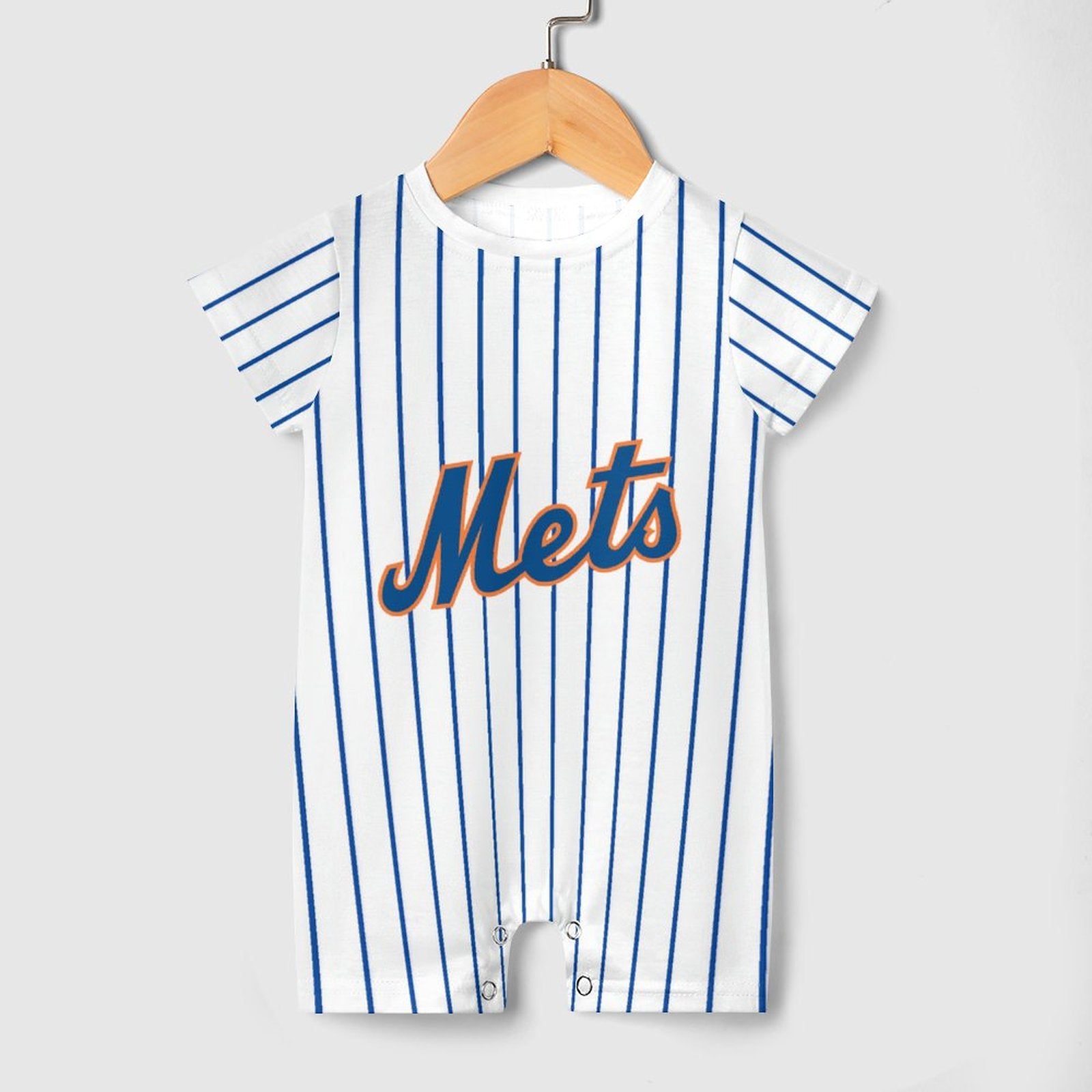 Custom Baby Baseball Jersey Bodysuit – Mets Inspired – Personalized Name & Number – Baby Shower Gift