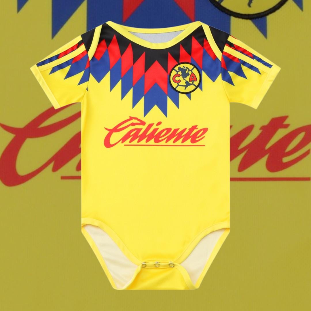 Club América Baby Bodysuit / Baby Jersey  Home Kit 2025/26  Liga MX - Bebe Jumpsuit  Regalo Bebé Soccer Gift