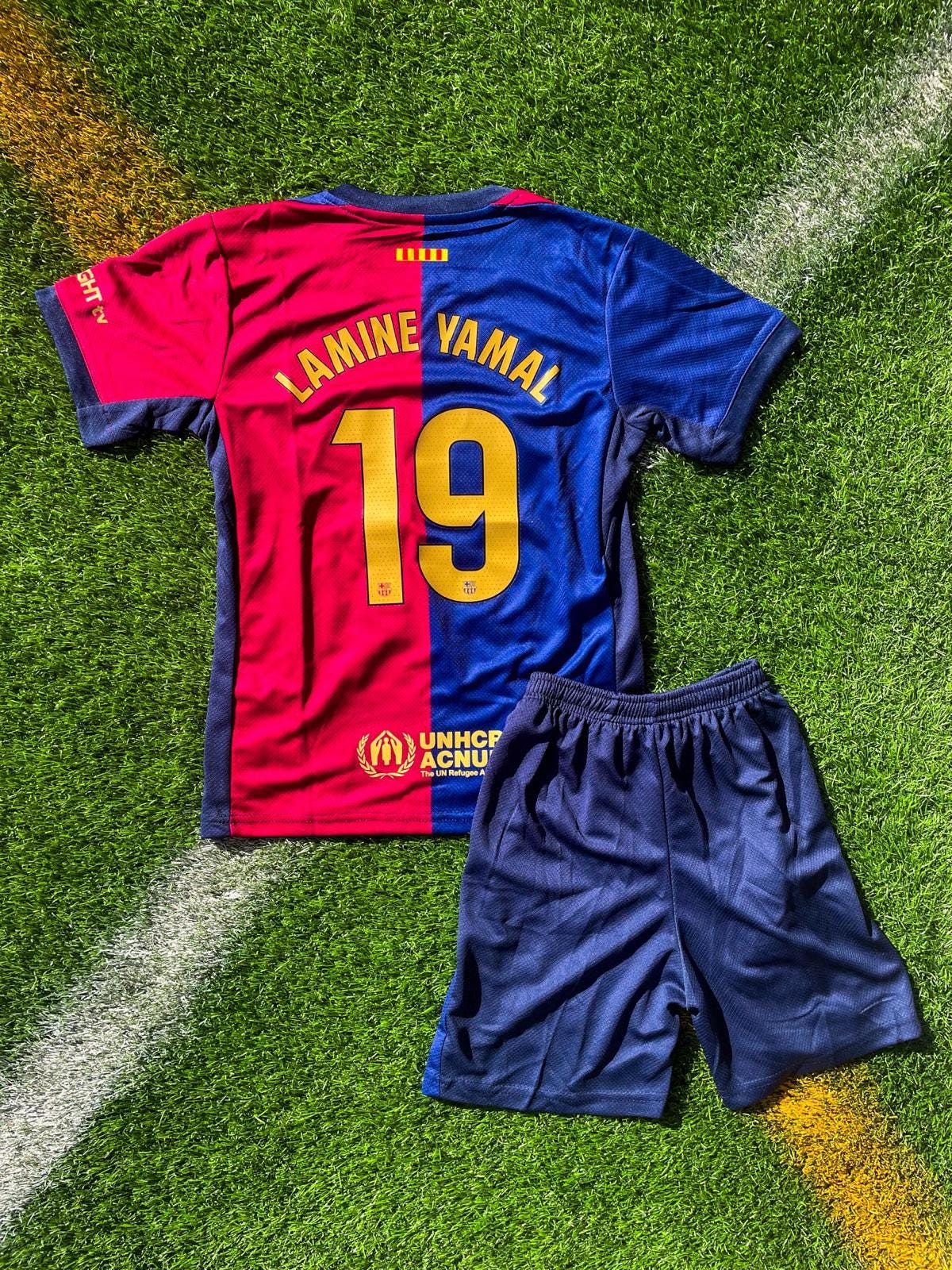 Kid's Uniform Lamine Yamal Kids Jersey | Football Uniform | Short for Boys | Girls,Barcelona Yamal #19,Jersey and Shorts,Barcelona Yamal #19